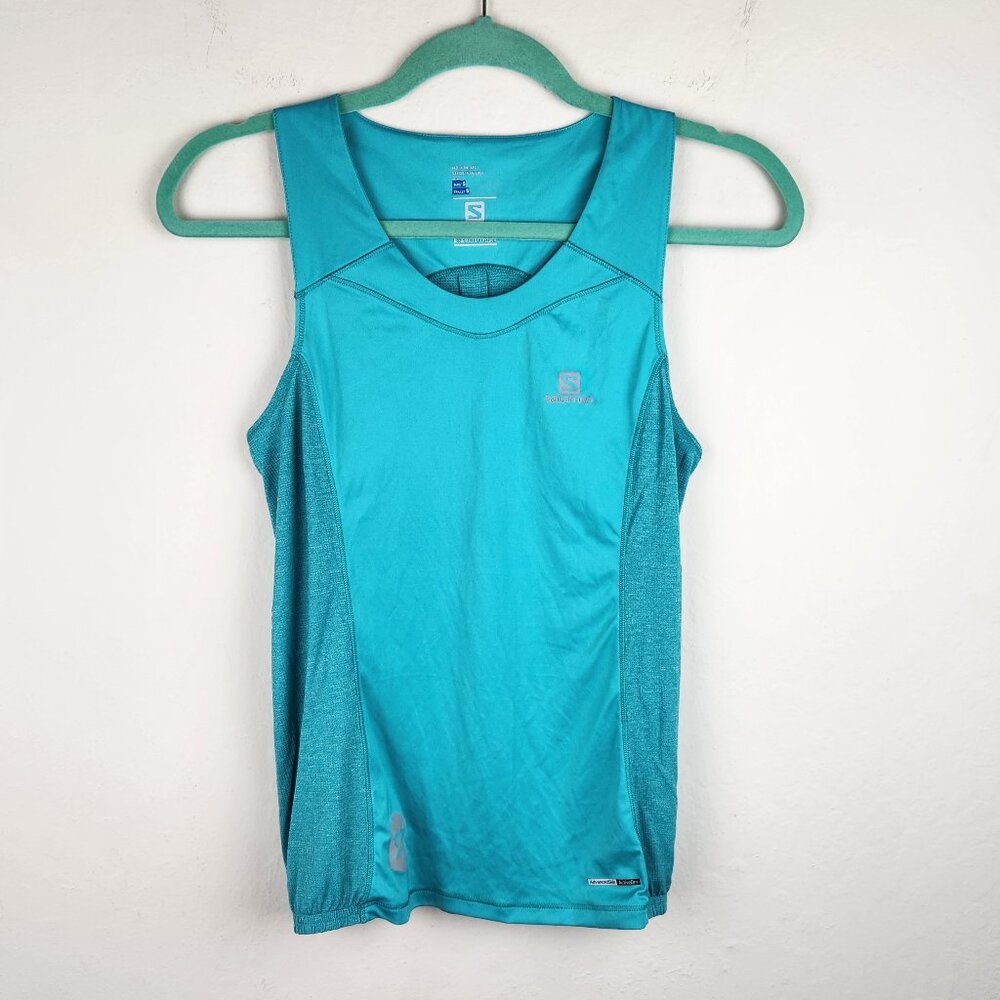 Salomon Ragnar Trail Race Bright Teal Blue Racerback Tank Top S